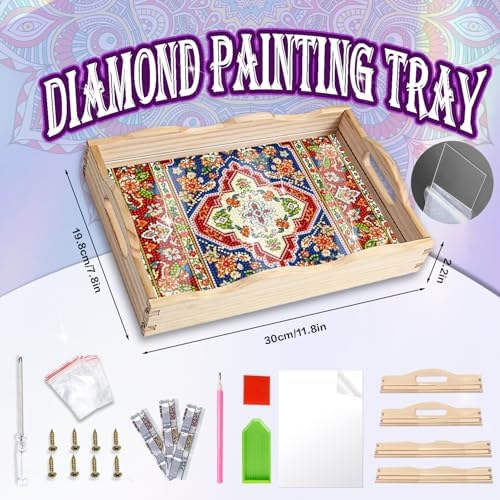 Diamond Art Kit for Adult Wooden Serving Tray with Handles 78x118 Inches