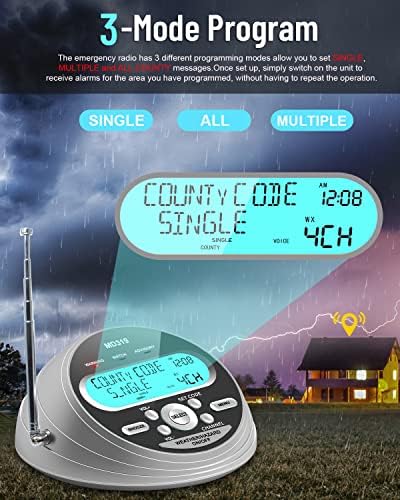 NOAA Weather Alert Radio with SAME and Battery Backup