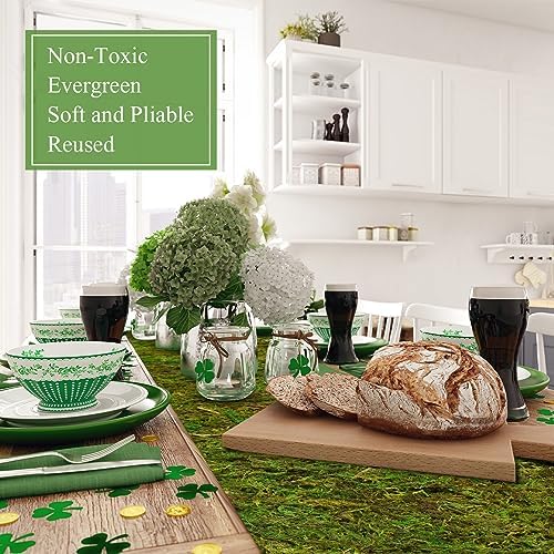 Jutom Dried Moss Table Runner for Decor and Crafts