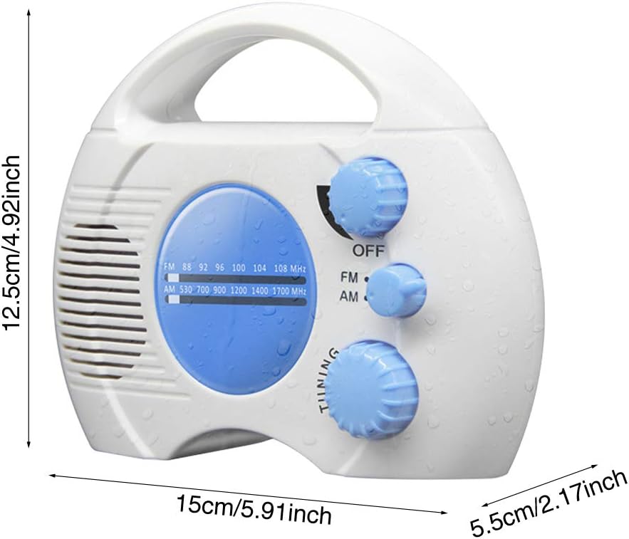 SY-910 Mini Portable AM FM Shower Radio with Built-In Speaker
