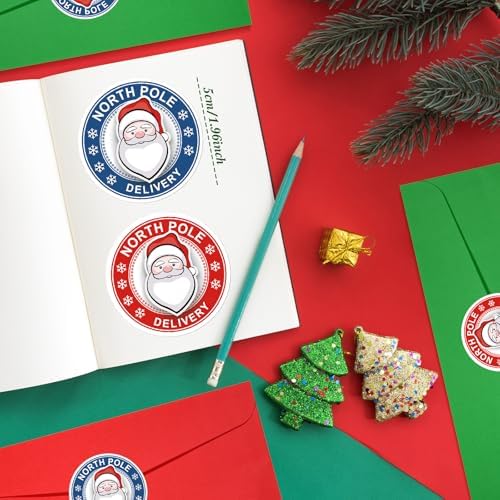 Fullhawl 360 Pcs Christmas Envelope Seals 2 Inch Santa Stickers