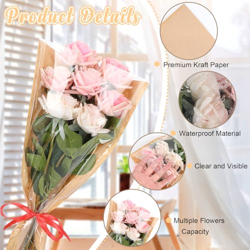Jansun 40Pcs Flower Wrapping Bags for Bouquets