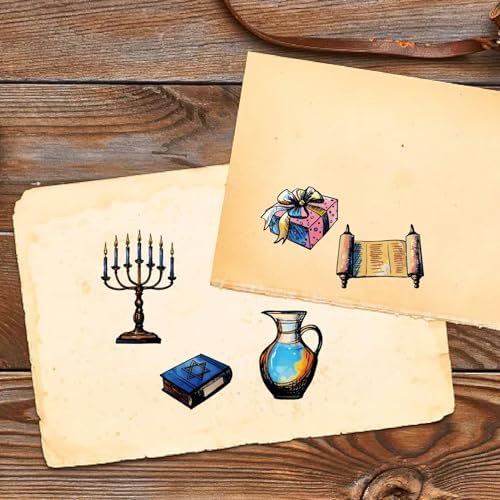 CRASPIRE Hanukkah Clear Rubber Stamps 63x43 Inch