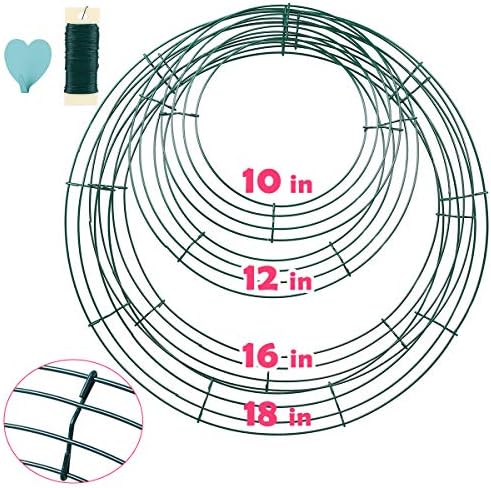 6 Pack Wire Wreath Frame with Hooks and Paddle Wire