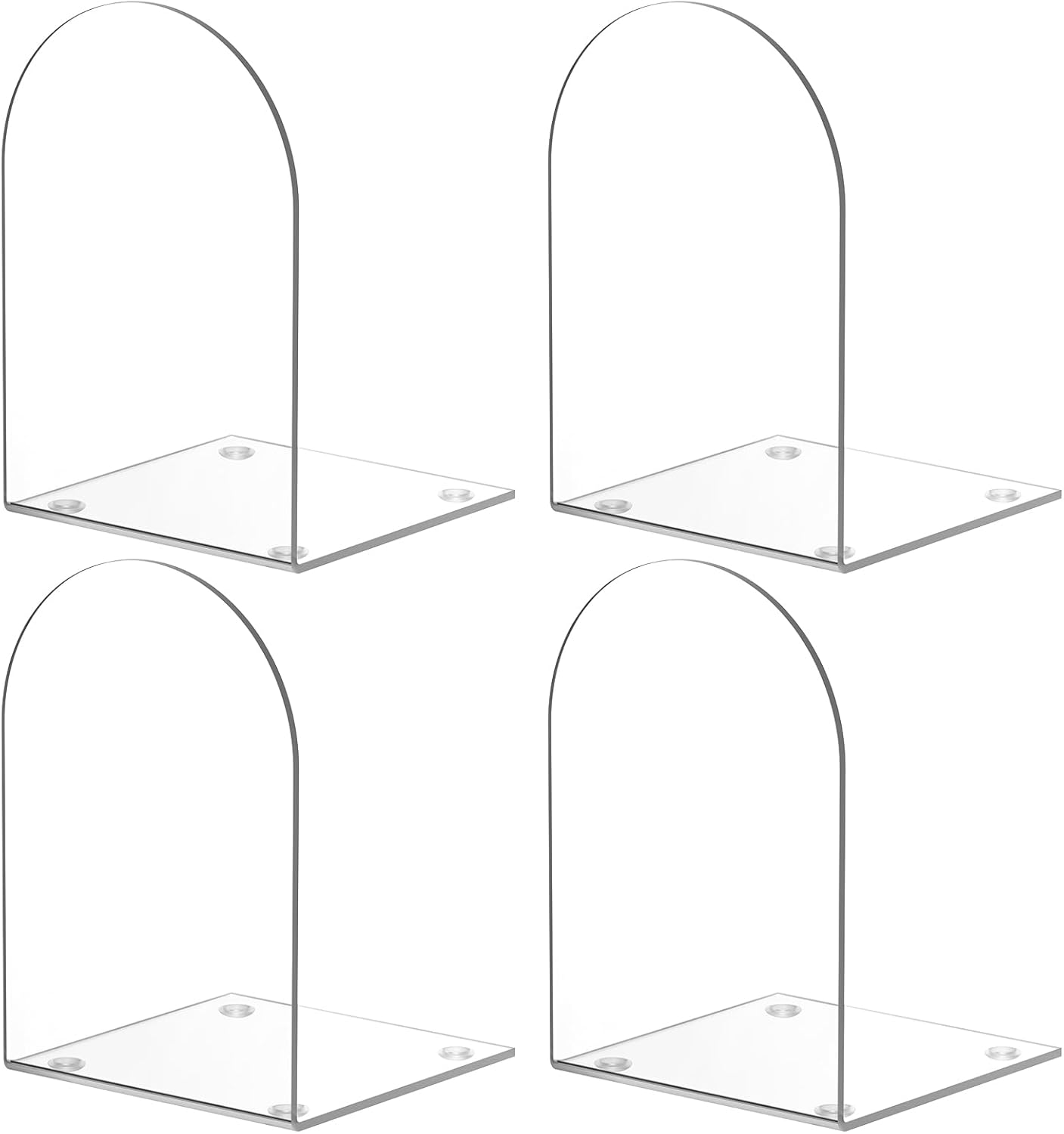 ALOTCHE Acrylic Bookends 4 Piece Clear Set