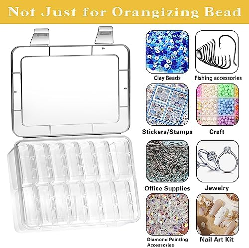 Mathtoxyz Small Bead Organizers 15 Pieces Transparent Storage Cases