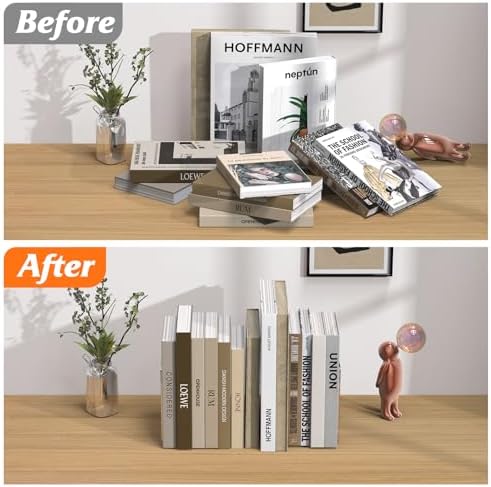 Acrylic Bookends 4 Pcs Clear Book Holders for Shelves