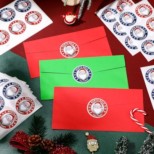 Fullhawl 360 Pcs Christmas Envelope Seals 2 Inch Santa Stickers
