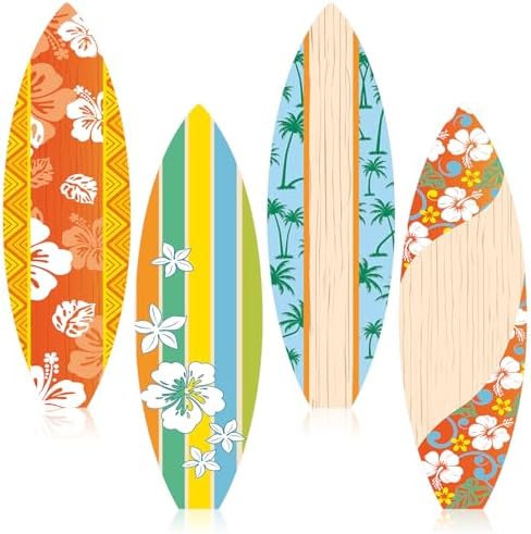 4 Pcs Giant Surfboards Bulletin Board Wall Decor Set