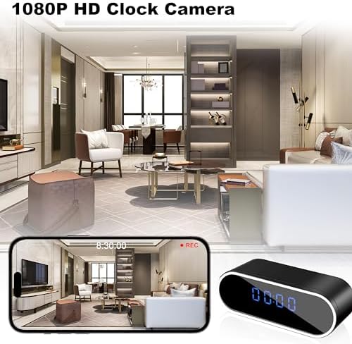 NJINALW Smart Clock Camera with Night Vision and Motion Detection