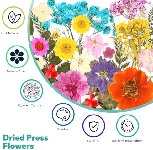 Pink Dried Flowers 58pc Craft Kit for Scrapbook Jewelry
