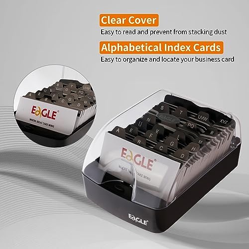 Eagle Business Card Box Push-Button 350 Cards Storage
