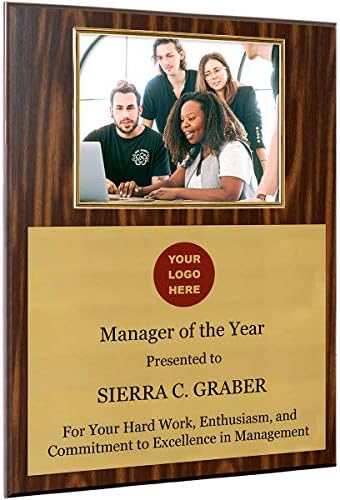 Personalized Photo Plaque with Silver or Gold Frame