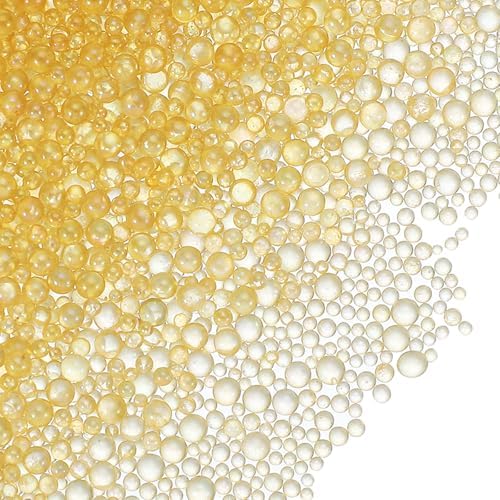 PATIKIL 1-3mm Orange Iridescent Glass Bubble Beads 200g