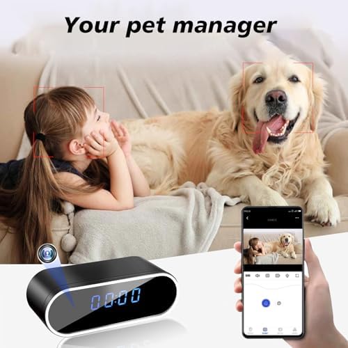 NJINALW Smart Clock Camera with Night Vision and Motion Detection