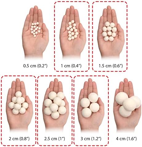 Glaciart One Wool Felt Balls 50 Pieces Mixed Sizes