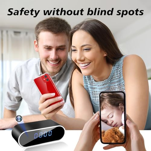 NJINALW Smart Clock Camera with Night Vision and Motion Detection