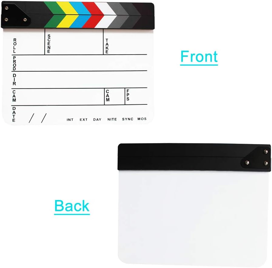 Coolbuy112 Acrylic Film Directors Clapboard with Magnetic Eraser and Pens
