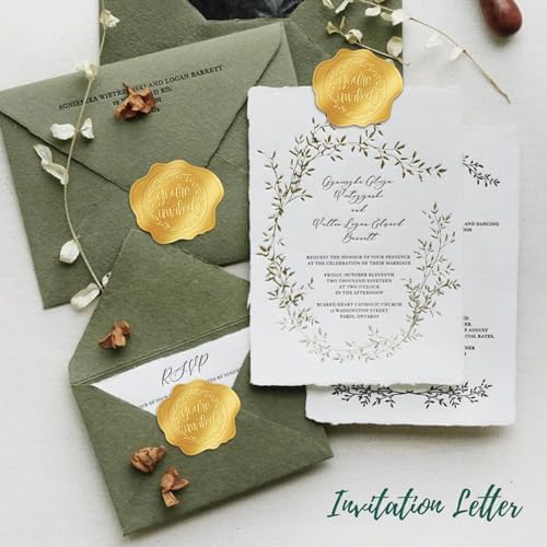 300 Pcs Gold Envelope Seal Stickers Youre Invited