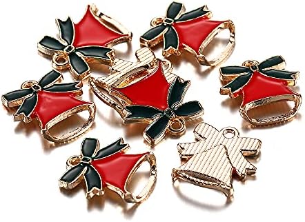 20pcs Christmas Charms Pendants Enamel Bracelet DIY Decor