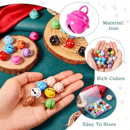 Craftdady 28Pcs Colorful Iron Bell Charms