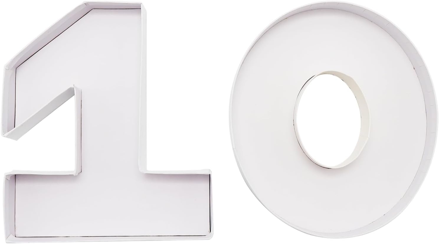 8in Fillable Paper Mache Number Cardboard Letter Birthday Treat Container Set