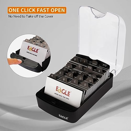 Eagle Business Card Box Push-Button 350 Cards Storage