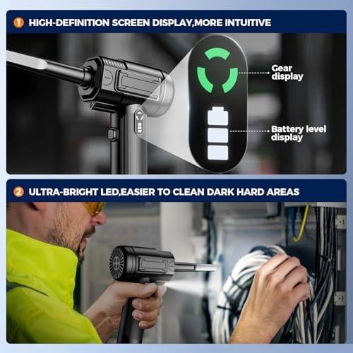 UltraBlow VC023 Rechargeable Air Duster with LED Light