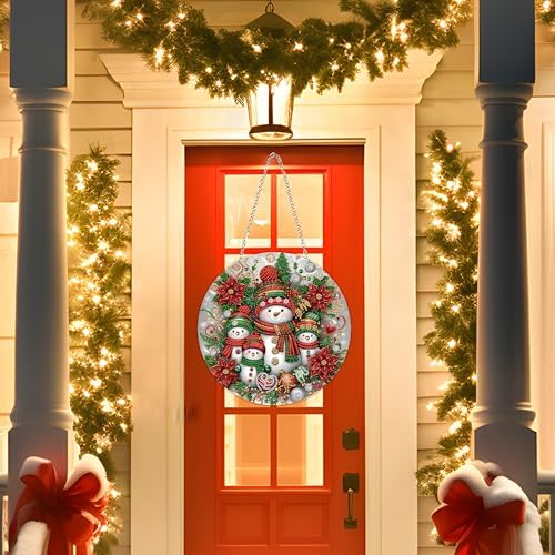 DIY Christmas Diamond Art Snowman Wreath Kit