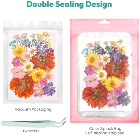 Pink Dried Flowers 58pc Craft Kit for Scrapbook Jewelry