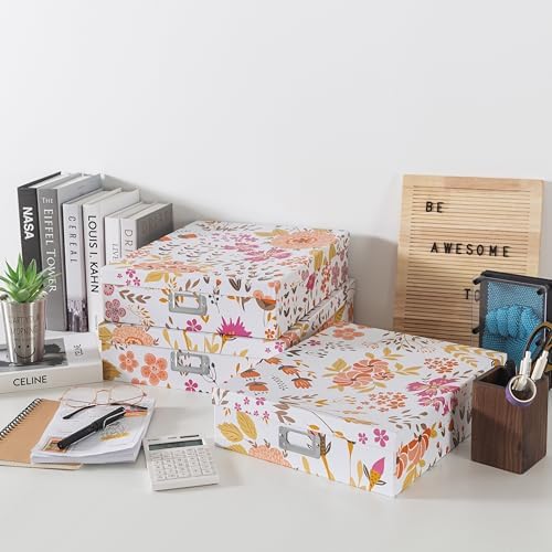 Soul Lane Floral Storage Box Set of 3 with Lids