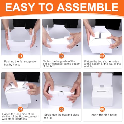GRAWUN 3 Pack White Card Suggestion Boxes with Slot