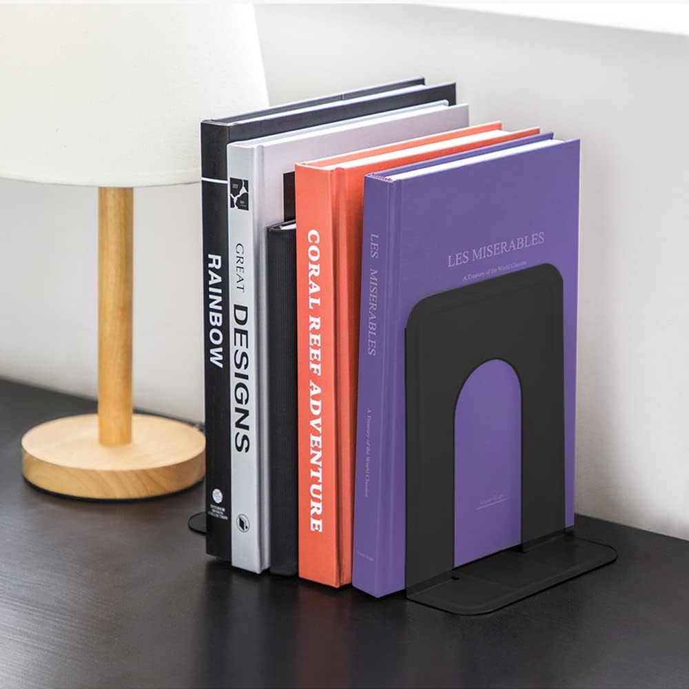 MaxGear Premium Matte Black Book Ends 4 Piece