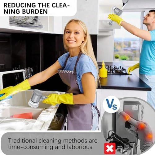 Spin Scrubber with 6 Brush Heads Multi-Purpose Electric Cleaner