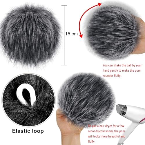 SIQUK 21pcs 6 Inch Faux Fur Pom Poms for Hats and Crafts