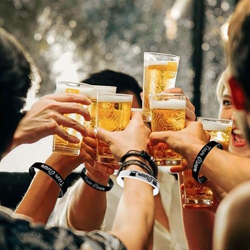 LADYHOME 7 Pcs Silicone Wristbands for Groomsmen Wedding Gifts