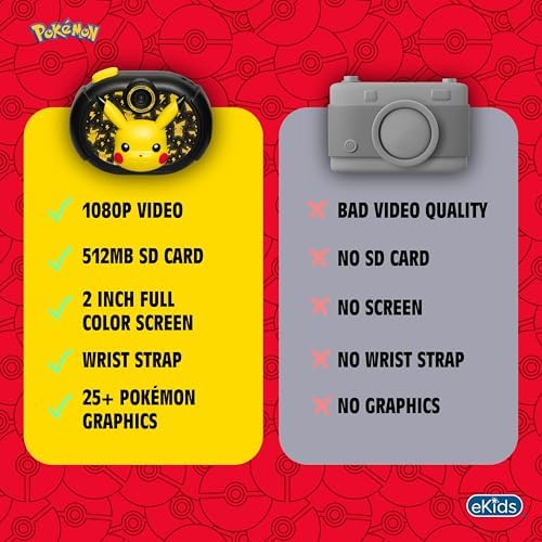 ekids Pokemon Kids Camera with SD Card