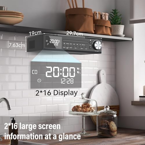 Monodeal Bluetooth CD Player with LED Light and Dual Alarm Clock
