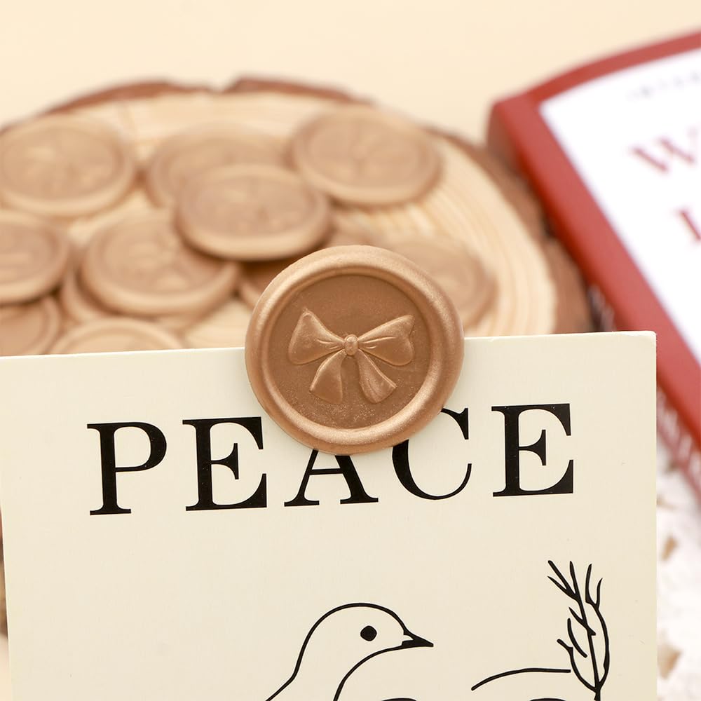 Bow Pattern Wax Seal Stickers 50PCS Self-Adhesive