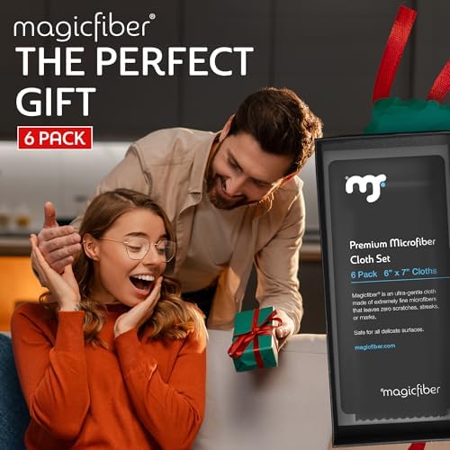 MagicFiber Microfiber Cleaning Cloth 6 Pack - Premium for Glasses Screens Lenses