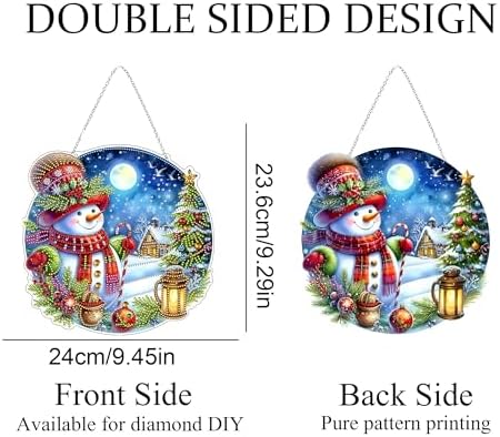DIY Acrylic Diamond Art Painting Wreath Kit Snowman 5D