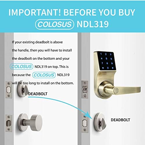Colosus NDL319 Keyless Door Lock with Touchscreen