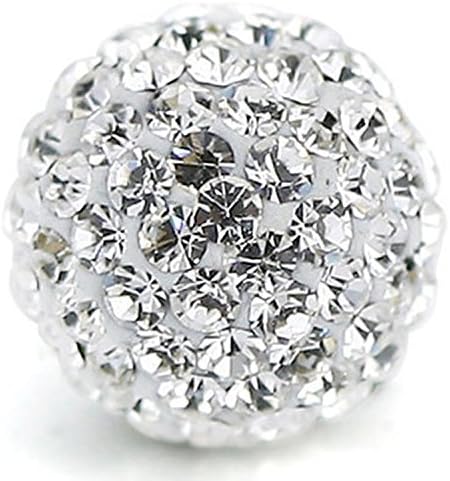 RUBYCA Pave Czech Crystal Clay Beads 20pcs 12mm White Clear