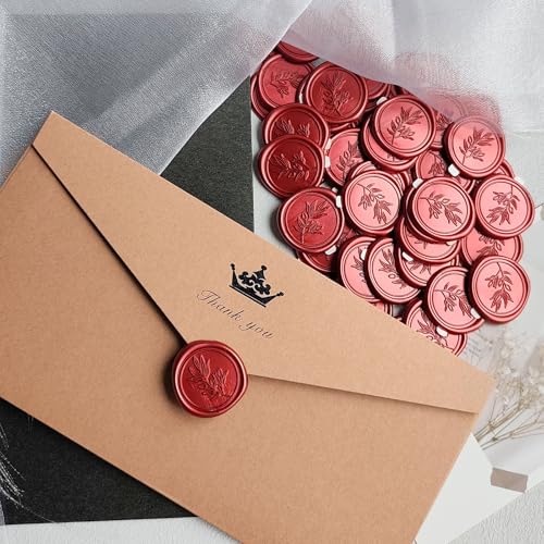 50 Pcs Red Wax Seal Stickers for Envelopes and Invitations