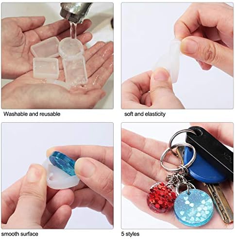 WILLBOND 67 Piece Resin Keychain Mold Set