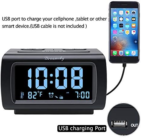 DreamSky Alarm Clock Radio with Battery Backup and Sleep Timer