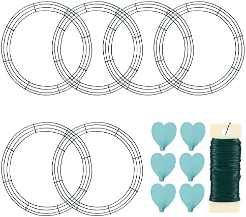 6 Pack Wire Wreath Frame with Hooks and Paddle Wire