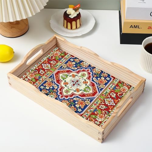 Diamond Art Kit for Adult Wooden Serving Tray with Handles 78x118 Inches