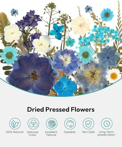 174 Pcs Dried Flowers Pressed for Crafts