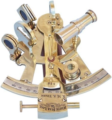 5 Brass Nautical Sextant with Rosewood Case Pirate Gift